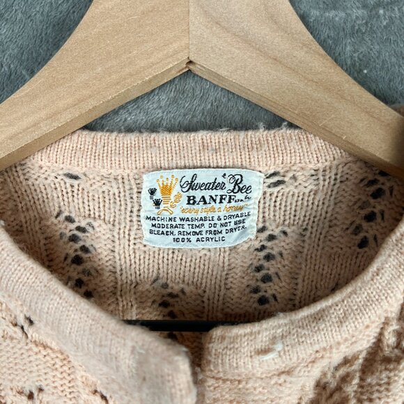Vintage Sweater Bee Cardigan Women's M Casual Knit Granny Cottagecore Old Money - Picture 5 of 8